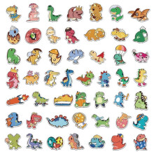 50 SoCute Dinosaur Stickers, Cute Animal Adhesive Labels, Encouragement and Reward Stickers for Kindergarten Children