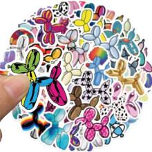 50 Creative Rainbow Balloon Puppy Stickers Cartoon DIY Luggage, Water Bottle, Refrigerator, Helmet Decoration Stickers Waterproof