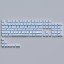 Translucent Pink Jelly Side Print Keycap OEM Profile Ice Crystal Compatible with Various Mechanical Keyboards 113 Keys(Blue)