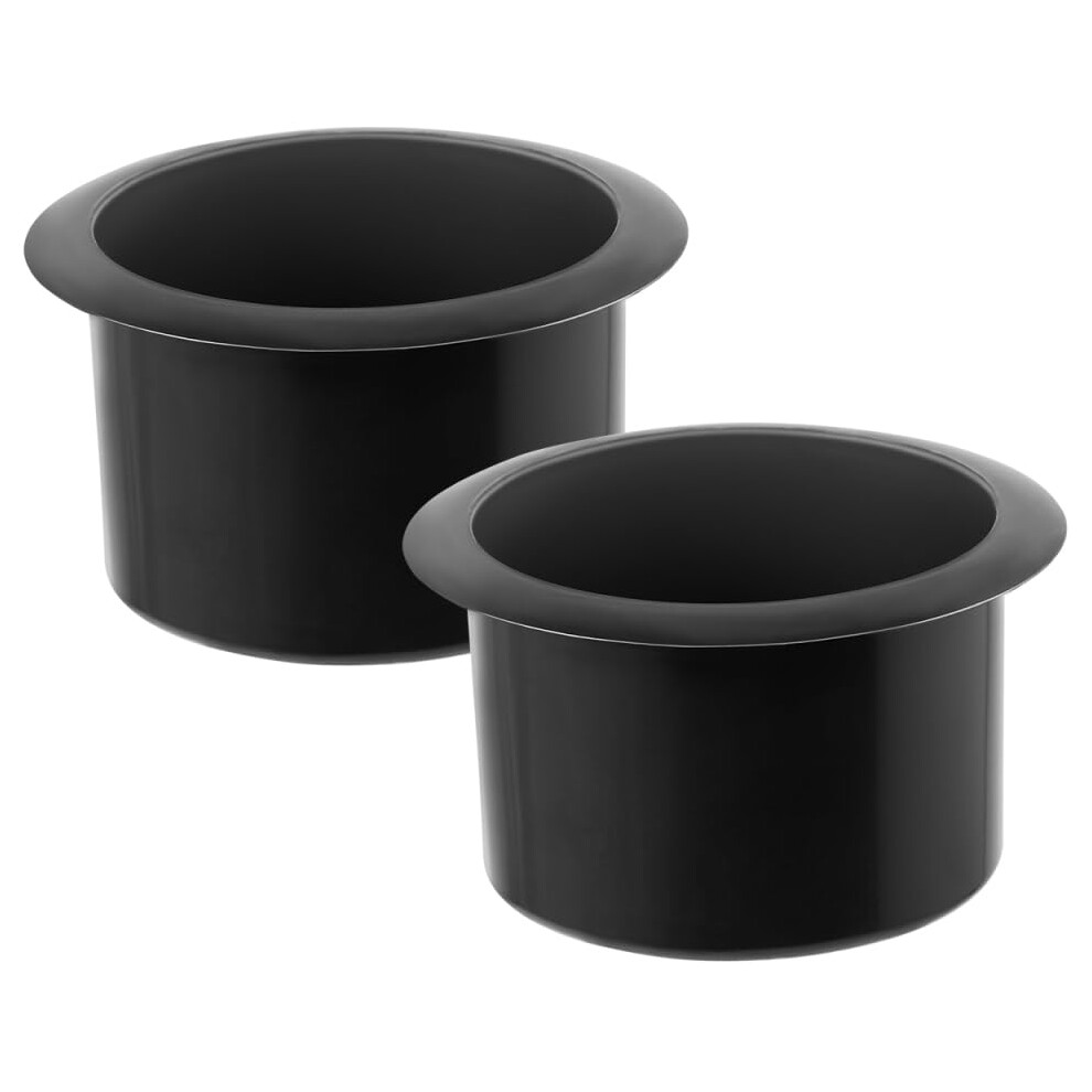 2Pcs Plastic Cup Holder Insert With Spillresistant Design For Couch, Recliner, Boat And Car Black 9001264009564