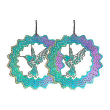 2Pcs Wind Rotate Ornament Garden Rotating Hummingbird Wind Catcher for Outdoor Decor