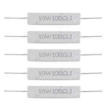 5 Pcs 10W 100 Ohm 5% Axial Wirewound Cement Resistors