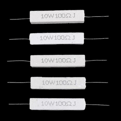 5 Pcs 10W 100 Ohm 5% Axial Wirewound Cement Resistors 1