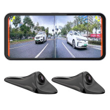 Dual Blind Spot Camera Monitoring System with RealTime Split Display for Cars Black