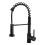 Pull Out Kitchen Faucet Rotatable DualMode Nozzle Hot And Cold Brass Black Nero 1