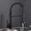 Pull Out Kitchen Faucet Rotatable DualMode Nozzle Hot And Cold Brass Black Nero 5