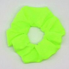(Fluorescent green) Scrunchid hair tie, solid color chiffon, high-end fluorescent hair tie, scrunchie hair accessory