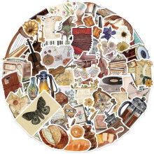 50 Retro-Style Journal/Diary DIY Decorative Stickers for Students and Stationery