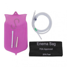 Professional Reusable Silicone Enema Bag Kit for Health Care, BPA Free, 2L Capacity