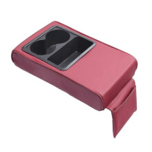 Car Center Console Armrest Pillow with Cup Holder Memory Foam Cushion Phone Holder Storage Bag PU Leather Height Pad for Vehicle
