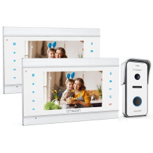 Wired Visiophone Set, 2 Wires Video Intercom Connection, 7 Inch Monitor and Camera Doorbell.BAZARLAND30