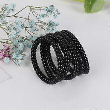 (Medium) Black telephone cord hair tie, thickened elastic hair tie for women, adult hair tie, rubber band, hair accessory.