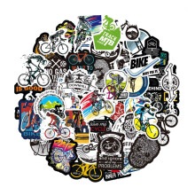 Cycling Stickers, 50 MTB and Road Bike Rider Decals, Waterproof Vinyl Stickers for Laptops, Water Bottles, Helmets, Bicycles and Adventure Gear