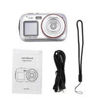 16x Zoom Dual Screen 72MP HD Camera with MP3 Player Function and Auto Focus for Kids - Silver