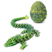 3D Printed Dragon Egg Toy Fully Articulated Decorative Crystal Dragon for Home Office and Easter