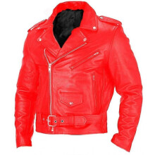 (4XL, red) 2025 Oumas leather jacket spring and autumn men's jacket leather jacket PU