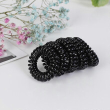 (small) Black telephone cord hair tie, thickened elastic hair tie for women, adult hair tie, rubber band, hair accessory.