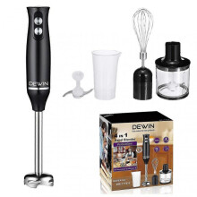 500 Watt 4-in-1 Immersion Blender with Adjustable Ergonomic Design for Chopping and Whisking