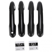 4pcs Exterior Door Handle Cover Trim Carbon Fiber Style Decoration Replacement for Compatible Brand 2019-2021