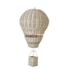 Hand-Woven Rattan Hot Air Balloon Wall Decoration for Children's Room Bohemian Nursery Decor