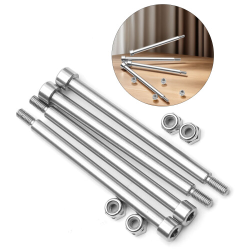 4Pcs 4x60mm Stainless Steel Threaded Hinge Pins and Nuts Set for 1
