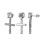 Stylish Gold Cross Earrings for Men 4