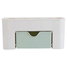 Double-Layer Plastic Makeup Organizer Storage Box for Cosmetics and Jewelry Desktop Container