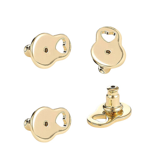 4PCS Secure Locking Earring Backs For Heavy Earrings-Gold
