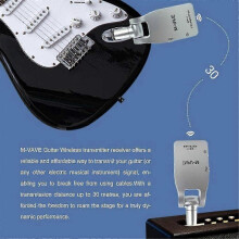 Wireless Guitar System 2.4G Transmitter & Receiver Rechargeable 30M Range for Electric Guitar & Bass