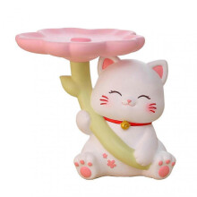 Cat Sculpture Storage Tray with Stable Base - Multi-Functional Cute Cat Table Decoration for Entrance
