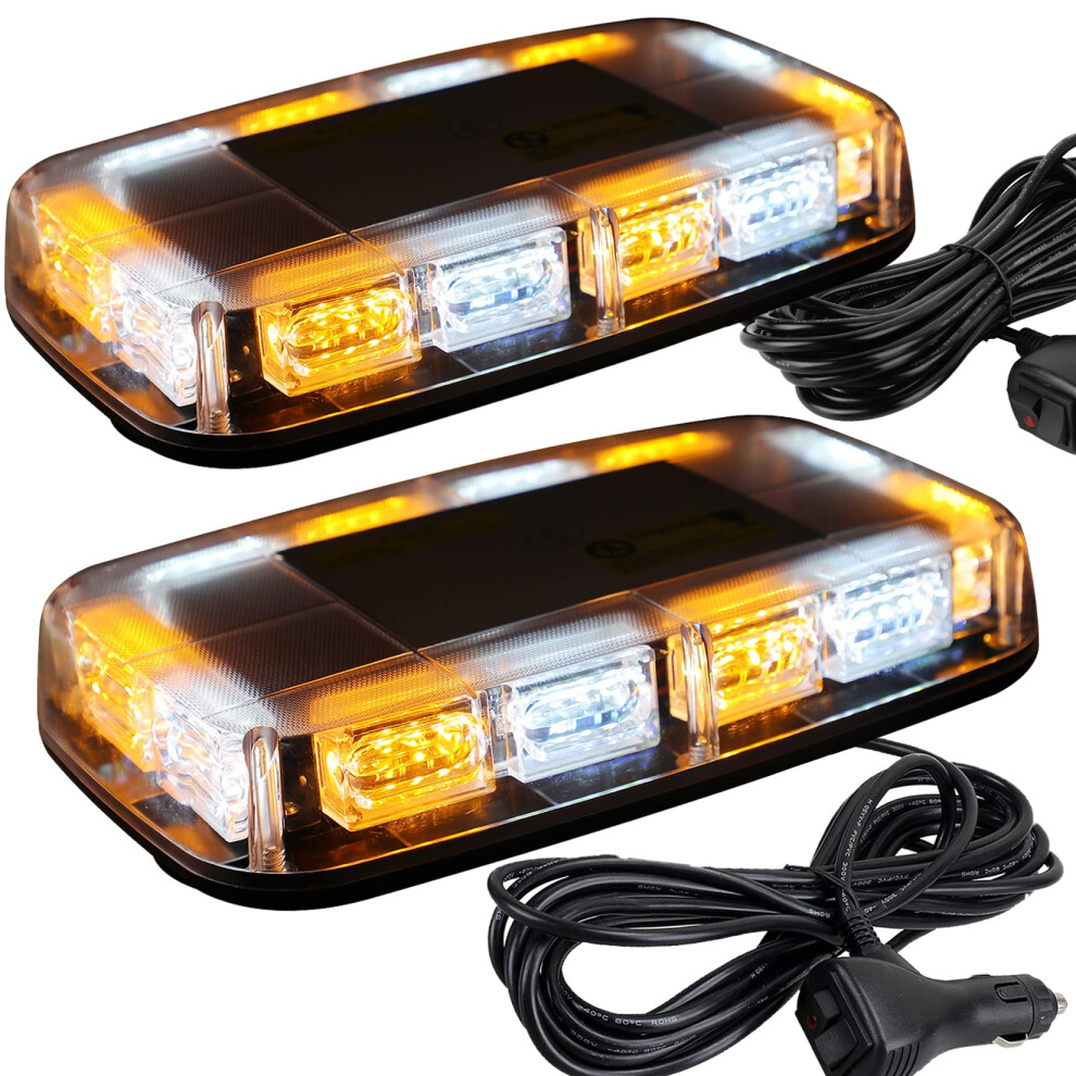 48 Led Magnetic Strobe Bar Waterproof Emergency Warning Roof For Trucks Snow Plows Light/Amber/White 9001264013493