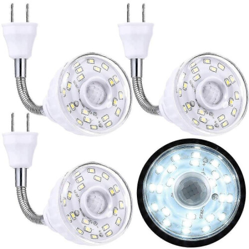 3 Pack Motion Activated LED Night Light with Smart Dusk Dawn Sensor PIR Infrared