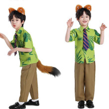 (120CM, Tail) Children's adult shirt Nick Fox COSPLAY Crazy Animal Nick Fox headdress Nick Fox costume