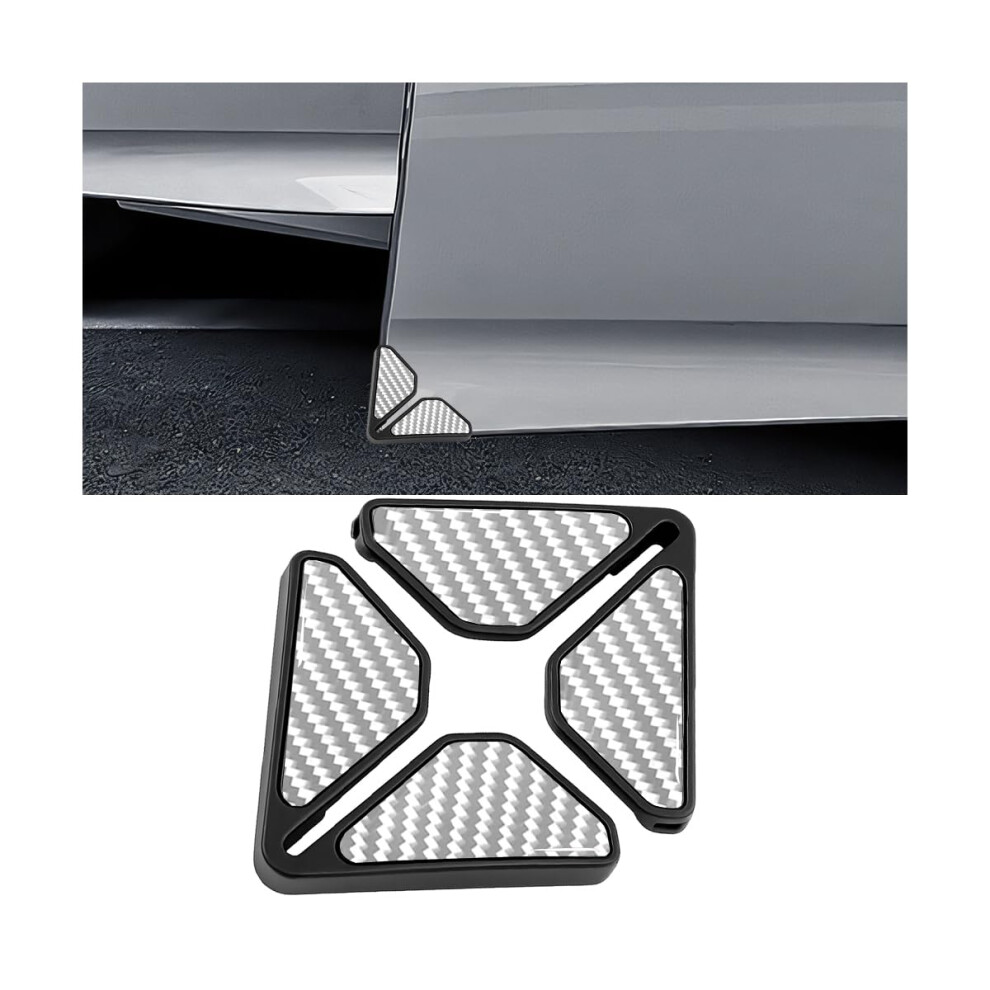 2Pcs Car Door Edge Guard Protector, Carbon Fiber Anticollision Trim, Selfadhesive Universal Fit For Truck Suv Sedan (Silver) Silver 9426802847376