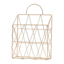 Metal Decorative Book Organizer and Storage Rack with Handles for Bookshelf or Home Office Use