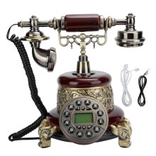 Telefon rotativ în stil vintage, telefon fix antic cu afișaj LCD luminos, funcție hands-free, design european clasic, telefon decorativ pentru