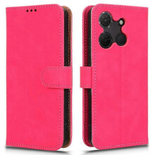 Leather Case Skin-Feel Anti-Drop Wallet Flip Phone Cover for Certain Brand - Brown