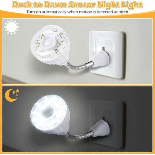 3 Pack Motion Activated LED Night Light with Smart Dusk Dawn Sensor PIR Infrared 2