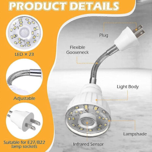 3 Pack Motion Activated LED Night Light with Smart Dusk Dawn Sensor PIR Infrared 1