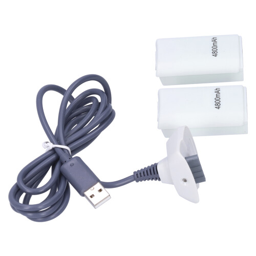 Charge While Playing Games with Wireless Controller Charger Cord for Xbox 360, Includes USB Charging Cable and Charging Base for Backup Battery Pack, 1