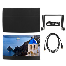Tablet-staffeli-stativ med slankt design og gummibeskyttet overflade, understøtter videoindgang og -udgang via HDMI-interface til spillekonsol