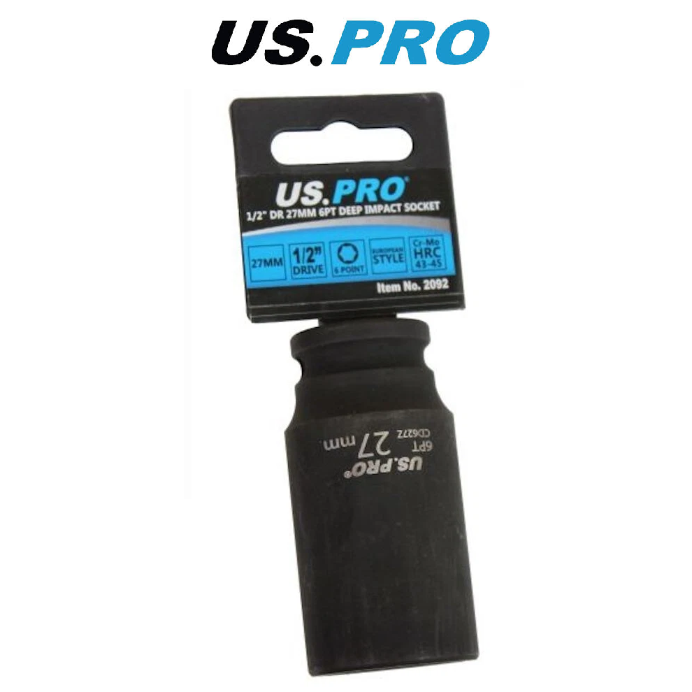 Us Pro 27Mm 1/2 Dr 6Pt Deep Impact Socket 2092