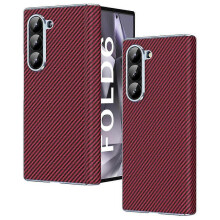 For a certain brand Galaxy Z Fold6 5G Phone Case Electroplating Lens Carbon Fiber Texture PC Cover