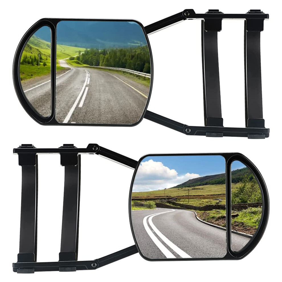 Universal Clipon Towing Mirrors 360 Dual View Wide Angle For Truck Trailer Suv Rv Jeep, 2 Pack 9001264014179