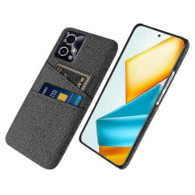 Cloth Texture PC Phone Cover with Dual Card Holder for Compatible Brand 5G - Green