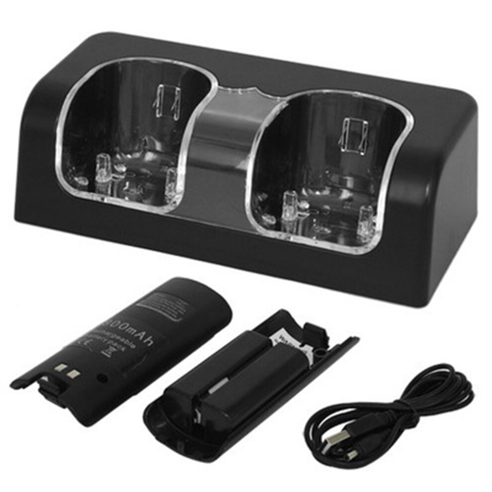 Rechargeable Battery Pack, Controller Charger Station For Wii & Wii U, Convenient Usb Charging Dock, Increased Capacity For Longer Gameplay, Led Charg 9416038604713
