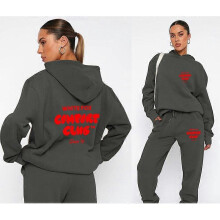 (L, Dark Gray 3) Sweatshirt and trousers suit fashionable sports long-sleeved pullover hooded sweatshirt