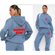 (XL, Sky Blue 4) Sweatshirt and trousers suit fashionable sports long-sleeved pullover hooded sweatshirt