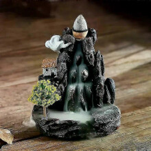 Mountain River Waterfall Incense Home Aroma Zen Decor Censer Holder Resin Dust Moisture Odor Eliminator
