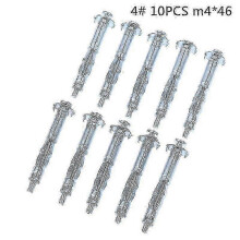 10pcs M4 Hollow Wall Metal Anchor Kit for Plasterboard Drywall Cavity Plug Dowel